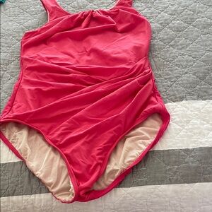 Miraclesuit Hot Pink and Cream Swimsuit